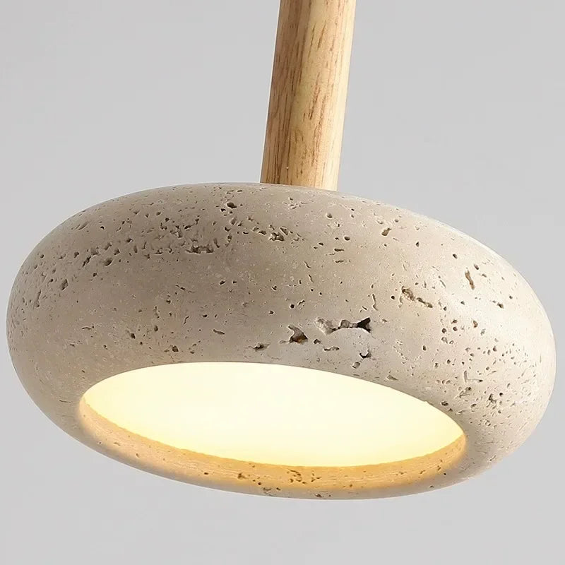 Wabi Sabi Chandelier Restaurant Bar Decoration Stone Led Pendant Light Living Room Decor Bedroom Creative Lighting Indoor Lamp