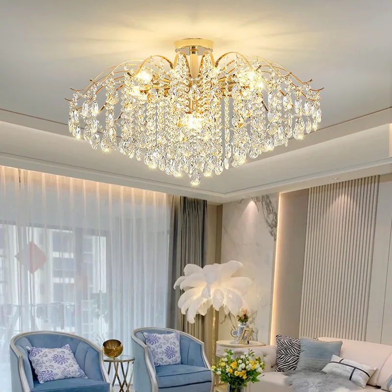 Modern Luxury Crystal Ceiling Chandelier for Living Room Dining Room Bedroom Ceiling Lamp LED Lights Home Appliance AC85-260V