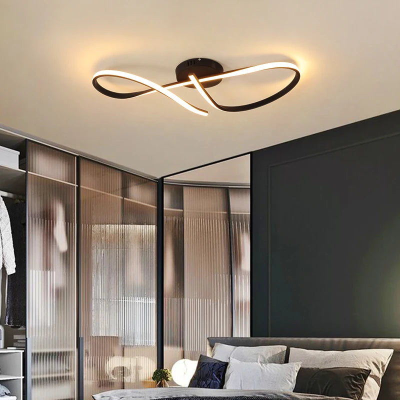 Modern Dimmable LED Ceiling Chandelier – Gold or Chrome Aluminium Ceiling Light with Remote & App Control for Living Room, Dining Room, Bedroom & Kitchen