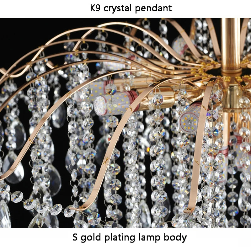 Modern Luxury Crystal Ceiling Chandelier for Living Room Dining Room Bedroom Ceiling Lamp LED Lights Home Appliance AC85-260V