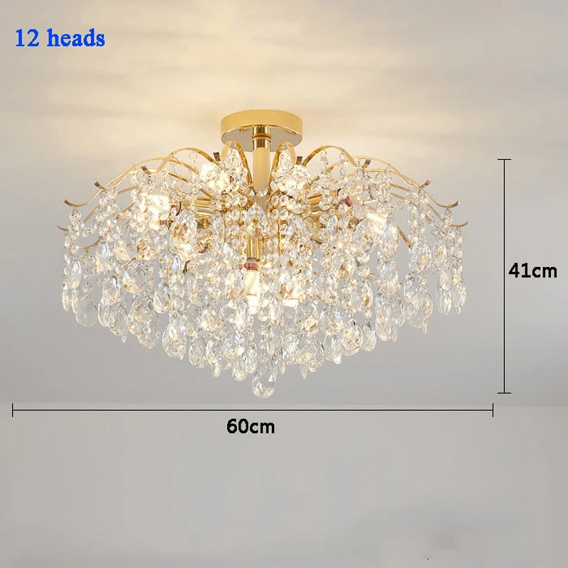 Modern Luxury Crystal Ceiling Chandelier for Living Room Dining Room Bedroom Ceiling Lamp LED Lights Home Appliance AC85-260V