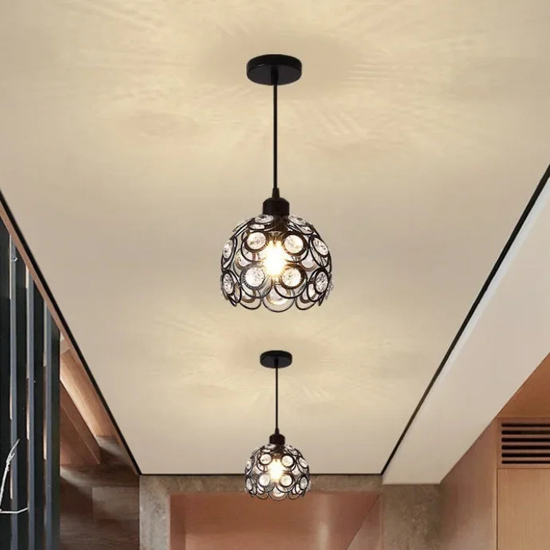 Modern Iron Ceiling Light 20cm – E27 Semi Flush Mount Ceiling Lamp | European Style Indoor Lighting Fixture for Bedroom, Hallway, Kitchen, Dining Room & Living Room