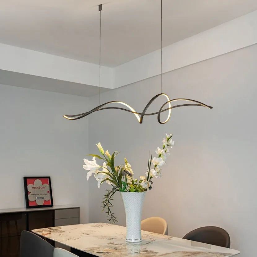 Modern LED Pendant Light – Minimalist Hanging Ceiling Light for Dining Room, Kitchen Island, Living Room & Bar – Black or Gold