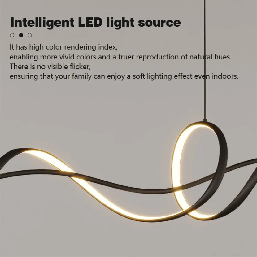 Modern LED Pendant Light – Minimalist Hanging Ceiling Light for Dining Room, Kitchen Island, Living Room & Bar – Black or Gold