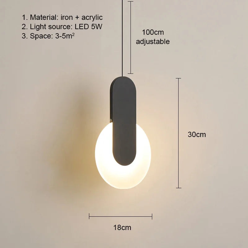 LED Pendant Lights Modern Hanging Lamp Chandeliers Indoor Lighting Home Decor for Living Room Bedroom Bedside Light Fixture
