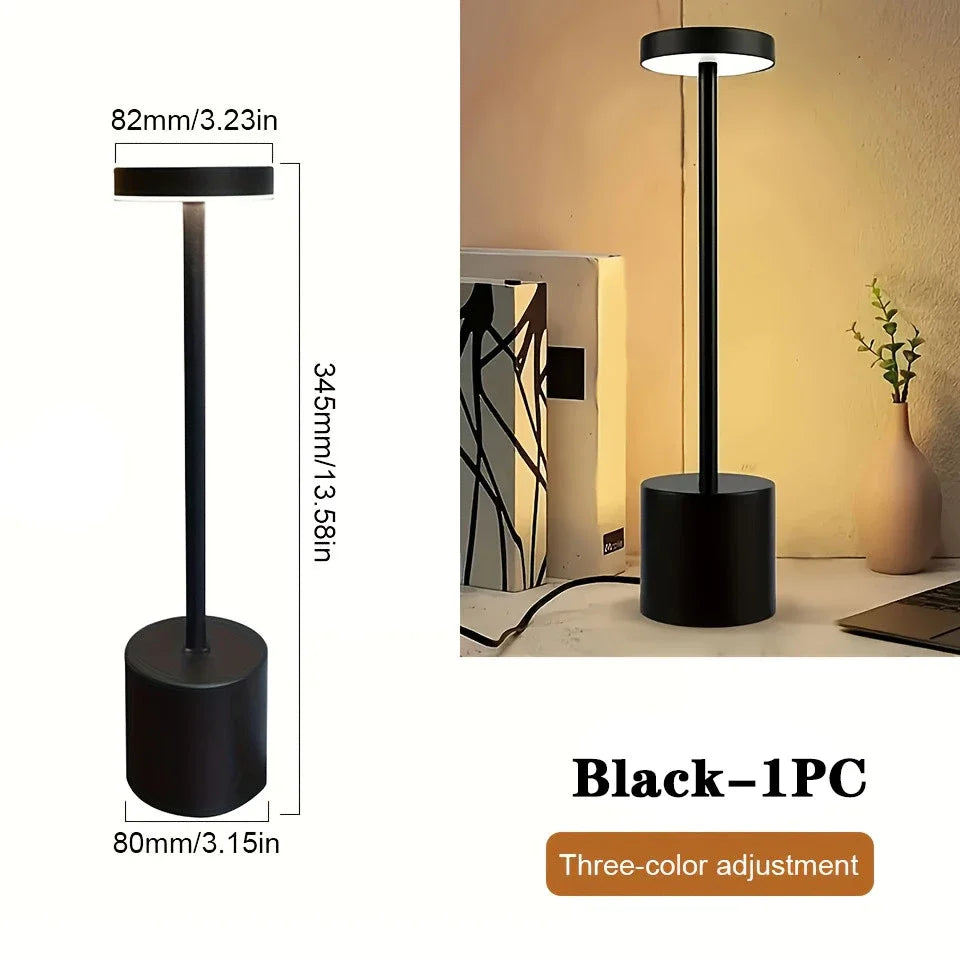 Rechargeable LED Table Lamp – Cordless Touch Sensor Restaurant Bar Table Lamp, Wireless Bedside Night Light, Dimmable Reading Desk Lamp, Hotel Décor Light, Wholesale