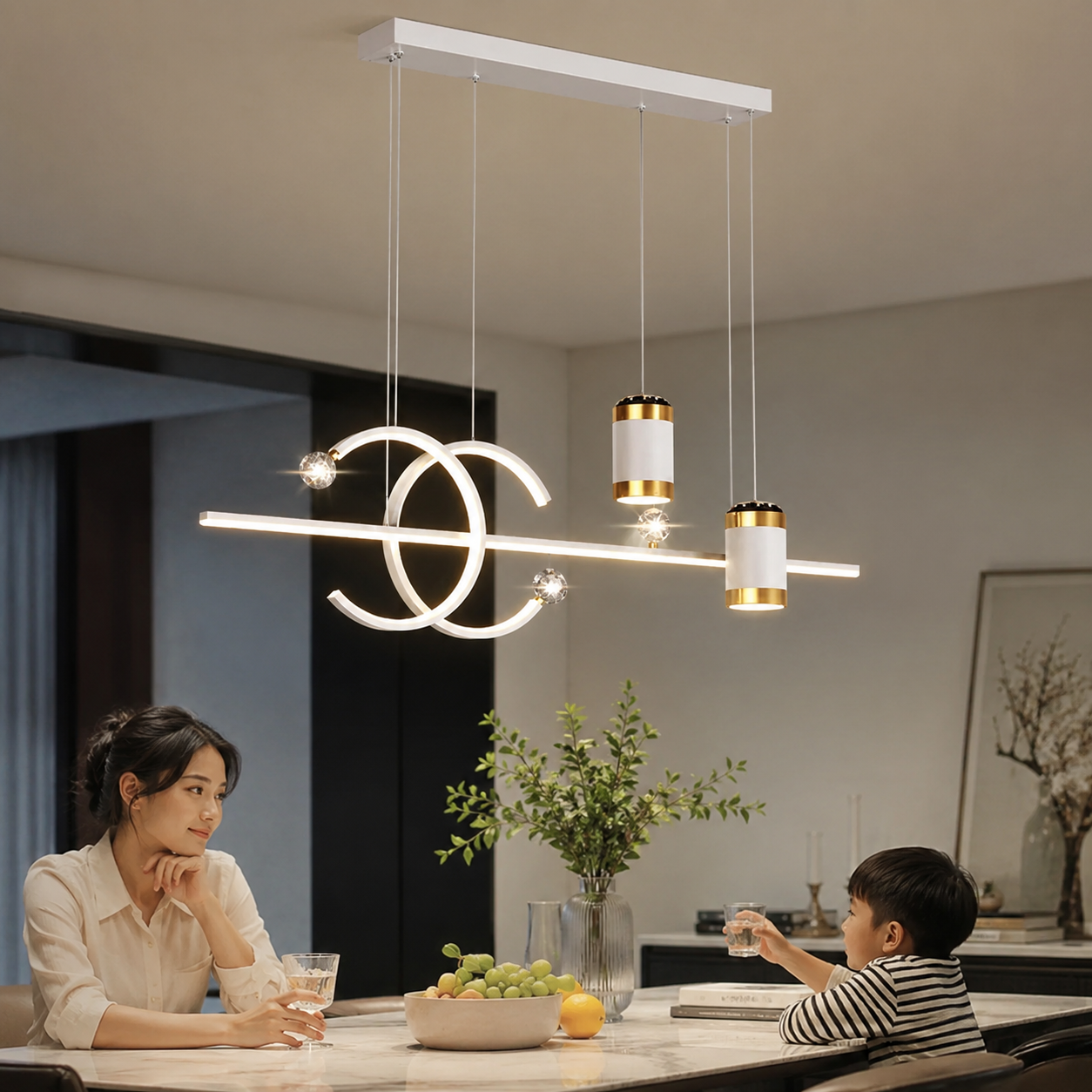 Modern Nordic LED Pendant Light | Kitchen Island Hanging Ceiling Lamp | Dining Table Pendant Light | Restaurant, Bar, Café & Coffee Shop Lighting Fixture