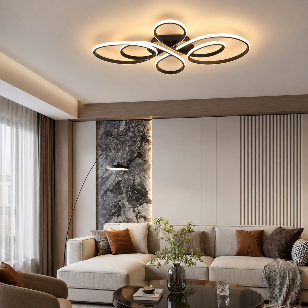 Modern LED Ceiling Light – Dimmable Surface Mounted Ceiling Lamp with Remote Control for Living Room, Dining Room, Bedroom & Kitchen