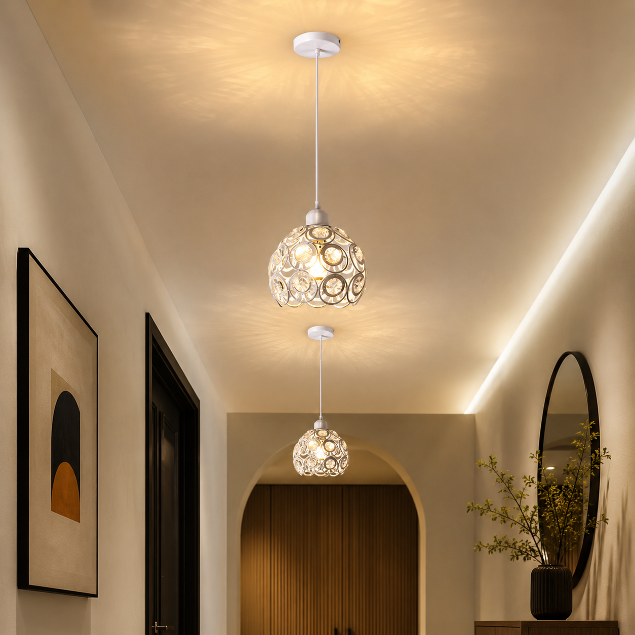 Modern Iron Ceiling Light 20cm – E27 Semi Flush Mount Ceiling Lamp | European Style Indoor Lighting Fixture for Bedroom, Hallway, Kitchen, Dining Room & Living Room