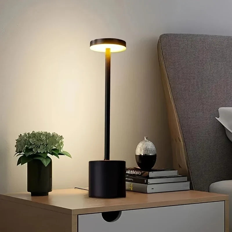 Rechargeable LED Table Lamp – Cordless Touch Sensor Restaurant Bar Table Lamp, Wireless Bedside Night Light, Dimmable Reading Desk Lamp, Hotel Décor Light, Wholesale