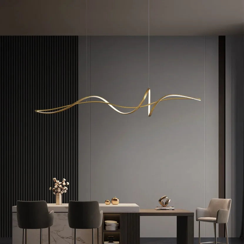 Modern LED Pendant Light – Minimalist Hanging Ceiling Light for Dining Room, Kitchen Island, Living Room & Bar – Black or Gold