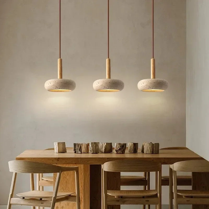 Wabi Sabi Chandelier Restaurant Bar Decoration Stone Led Pendant Light Living Room Decor Bedroom Creative Lighting Indoor Lamp