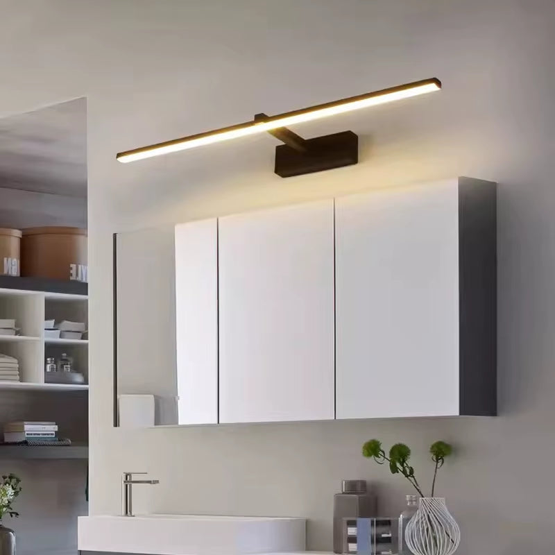 Modern LED Bathroom Mirror Light | Waterproof LED Vanity Wall Lamp | Makeup Mirror Light Fixture | Indoor Bathroom Lighting | Black & White