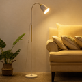LED Floor Lamp Adjustable Reading Light Wrought Iron Standing Floor Lamp Black or White for Living Room Bedroom Office Modern Tall Lamp