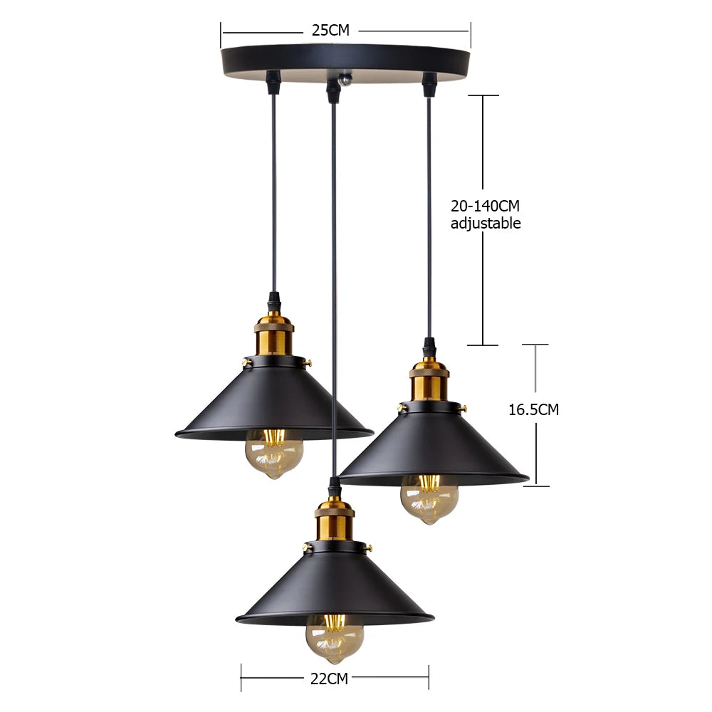 Industrial-chic Loft Pendant Lamp, for kitchens, dining nooks and bedrooms, for kitchen, loft-style weathered shade