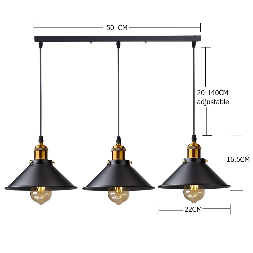 Industrial-chic Loft Pendant Lamp, for kitchens, dining nooks and bedrooms, for kitchen, loft-style weathered shade