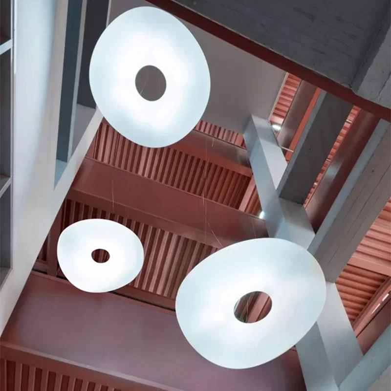 Product photo of the white circular led ceiling light or pendant.