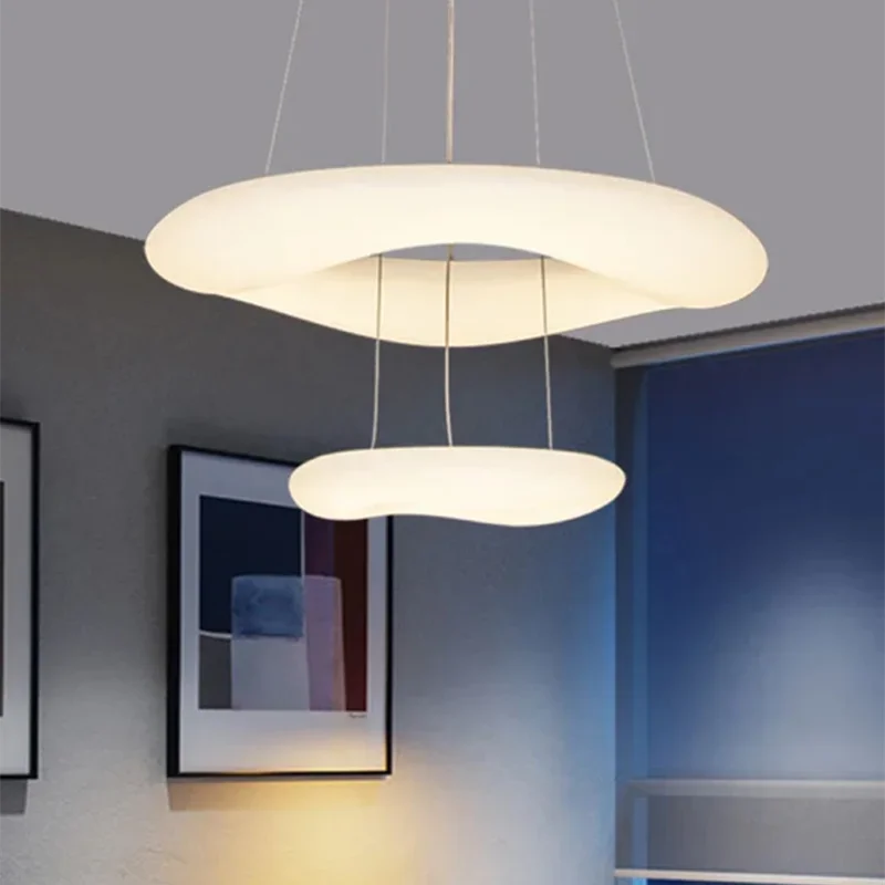 Product photo of the white circular led ceiling light or pendant.