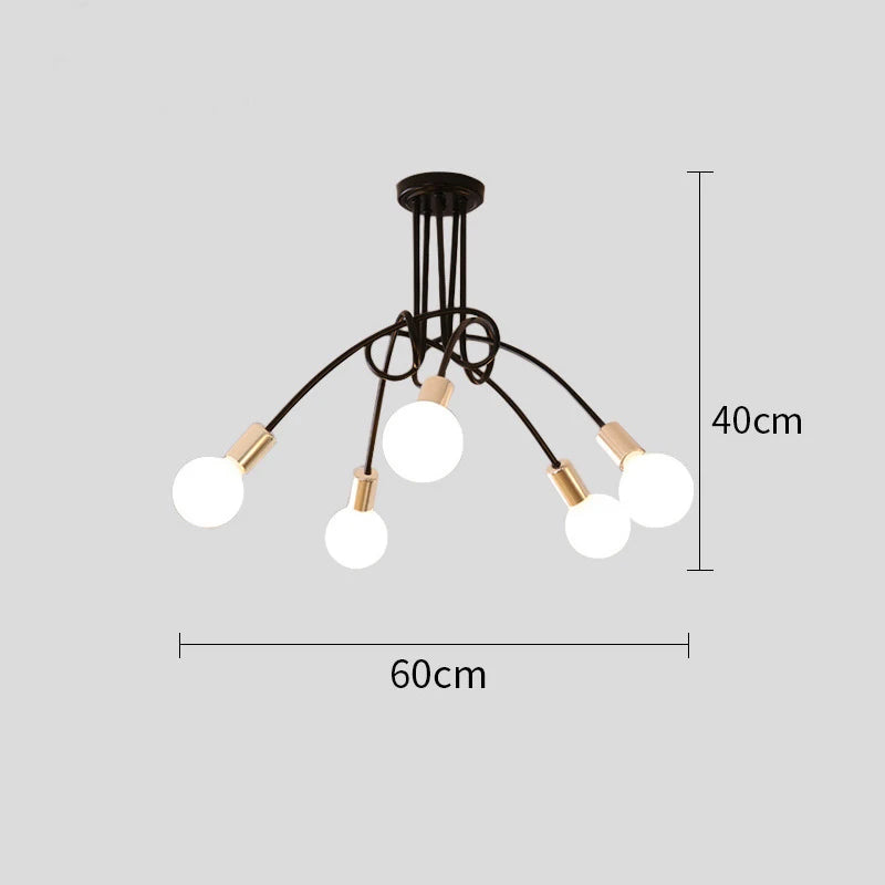 Elegant Multi-Head Ceiling Chandelier, for living rooms, bedrooms and restaurants, for living room, 3-head or 5-head configuration