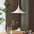 Designer Pendant, for dining tables and bar counters, a pared-back designer silhouette, for dining room, pared-back designer shade