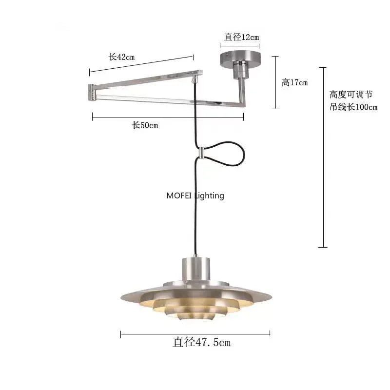 Velique Nordic Layered Metal Pendant Light – White or Silver E27 Dining & Kitchen Lamp