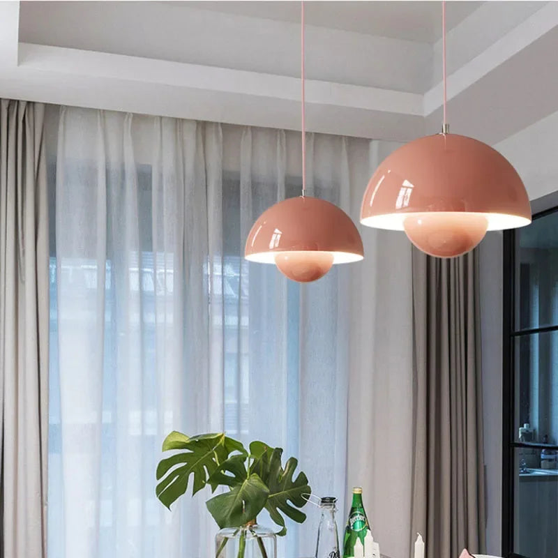 Semicircular Colourful Pendant, for restaurants, dining rooms and kitchens, for restaurant, semicircular colour-block shade