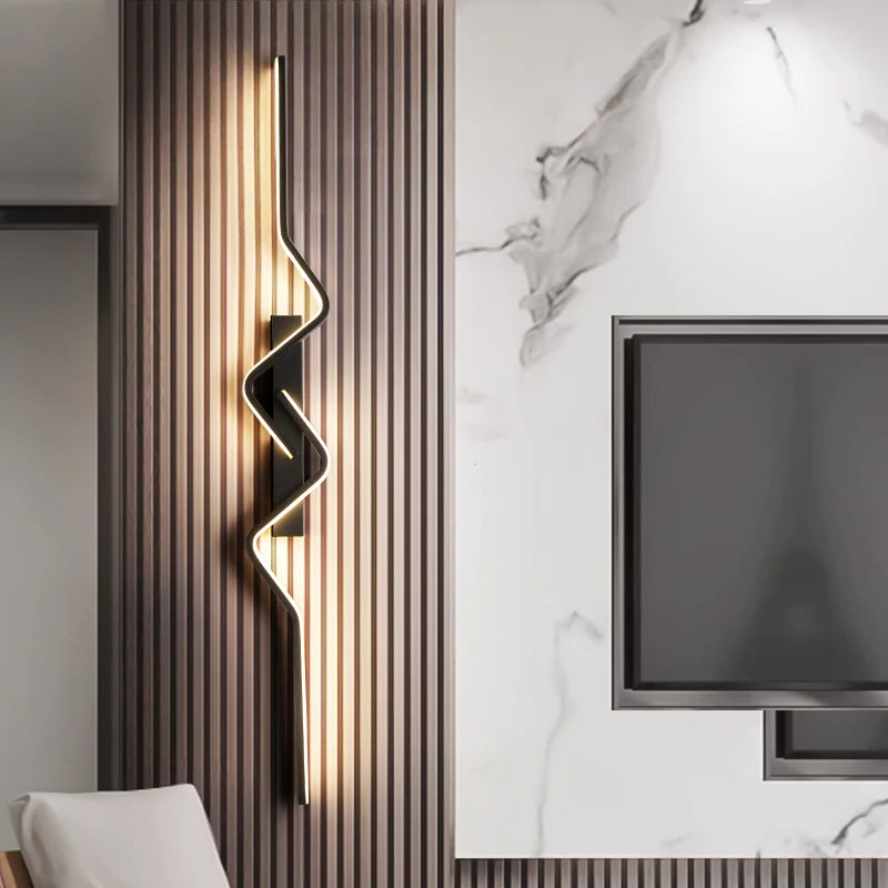 Streamlined Stairway Wall Sconce, for stairwells and long hallways, an elongated 80cm or 100cm light bar, for stairwell, 80cm or 100cm black bar