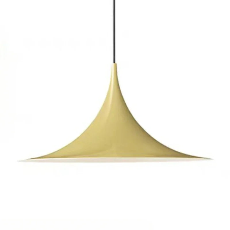 Sculptural Horn Pendant Light, for bar counters and kitchen islands, a medieval horn-inspired silhouette, for restaurant, horn-shaped UFO silhouette