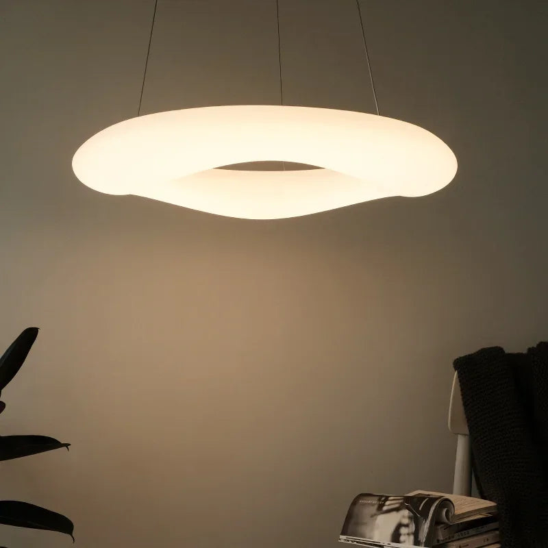 Product photo of the white circular led ceiling light or pendant.