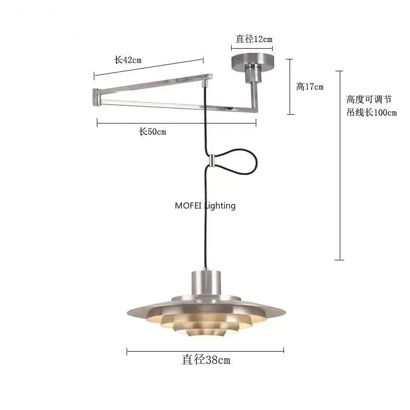 Velique Nordic Layered Metal Pendant Light – White or Silver E27 Dining & Kitchen Lamp
