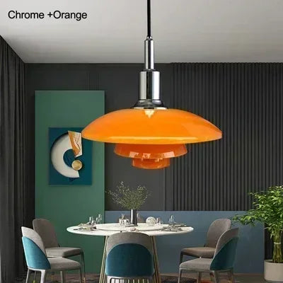 Refined Three-Layer Dish Pendant, for dining rooms, hotels and exhibition spaces, for restaurant, D28.5cm three-tier profile