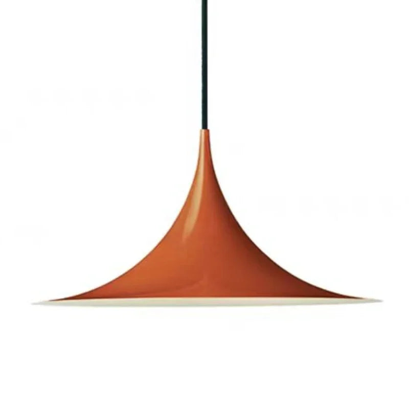 Sculptural Horn Pendant Light, for bar counters and kitchen islands, a medieval horn-inspired silhouette, for restaurant, horn-shaped UFO silhouette