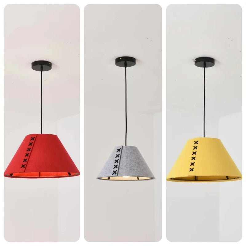 Acoustic-soft Felt Pendant Light, for living rooms, studies and bar counters, a sound-softening felt shade, for living room, bedroom, grey felt shade