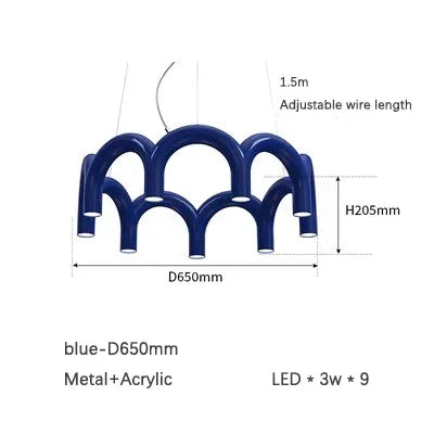 Product photo of the arched pendant light.