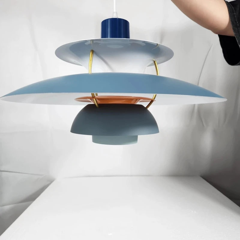 Playful Colourful Umbrella Chandelier, for dining rooms and kitchens, a layered umbrella-shade silhouette, for dining room, umbrella-tiered shade