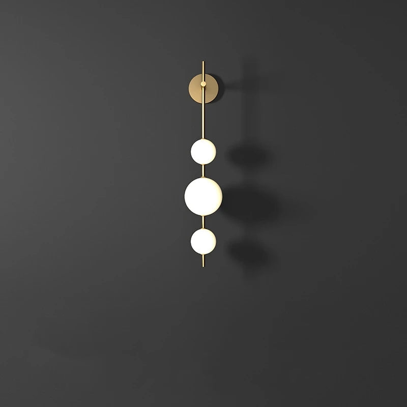 Sculptural Vertical Globe Wall Sconce, for living rooms and bedrooms, for living room, 15x65cm or 15x85cm profile