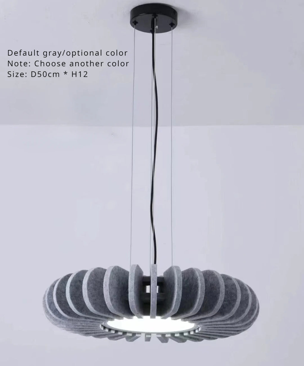 Acoustic-soft Felt Pendant Light, for living rooms, studies and bar counters, a sound-softening felt shade, for living room, bedroom, grey felt shade