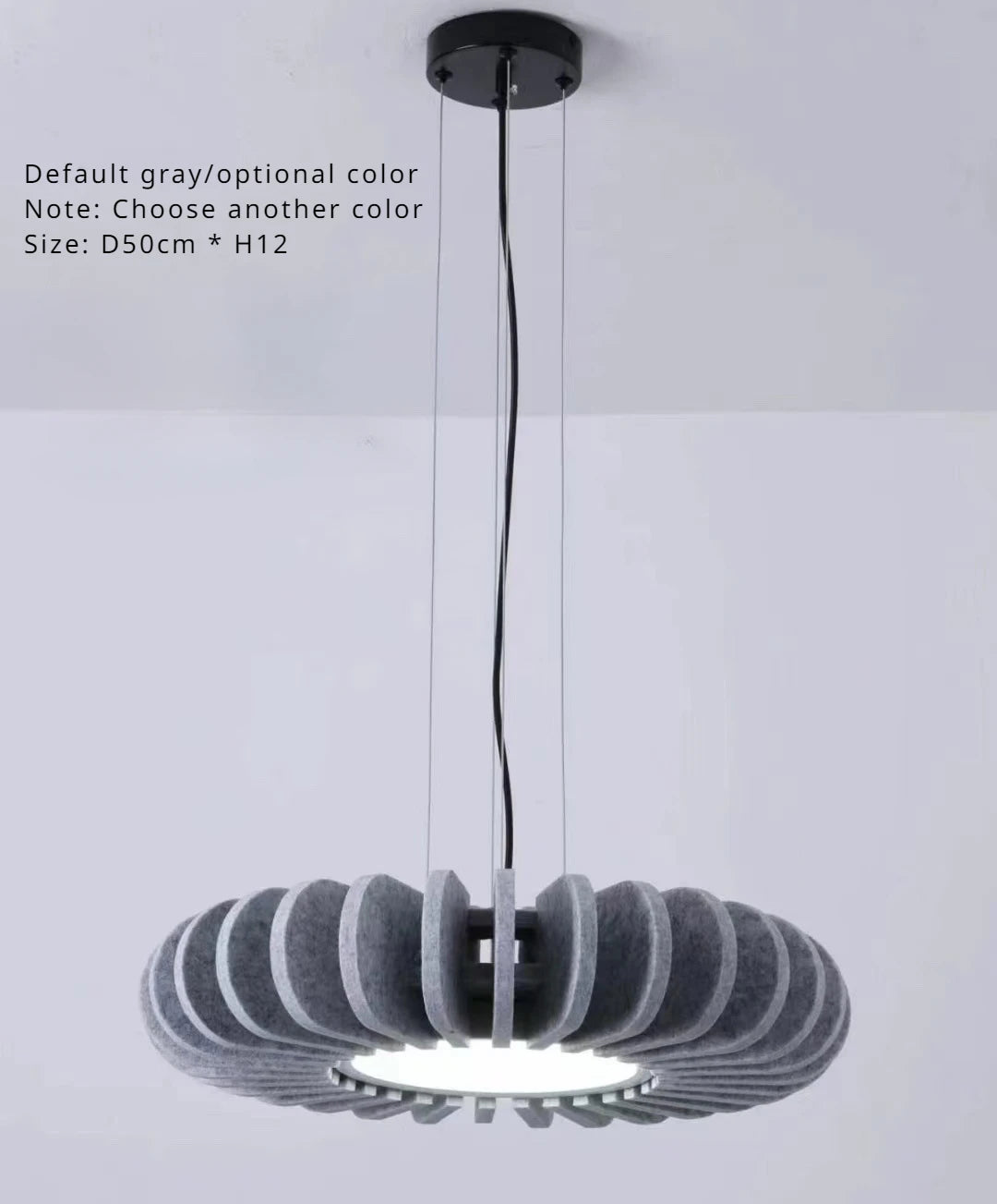 Acoustic-soft Felt Pendant Light, for living rooms, studies and bar counters, a sound-softening felt shade, for living room, bedroom, grey felt shade