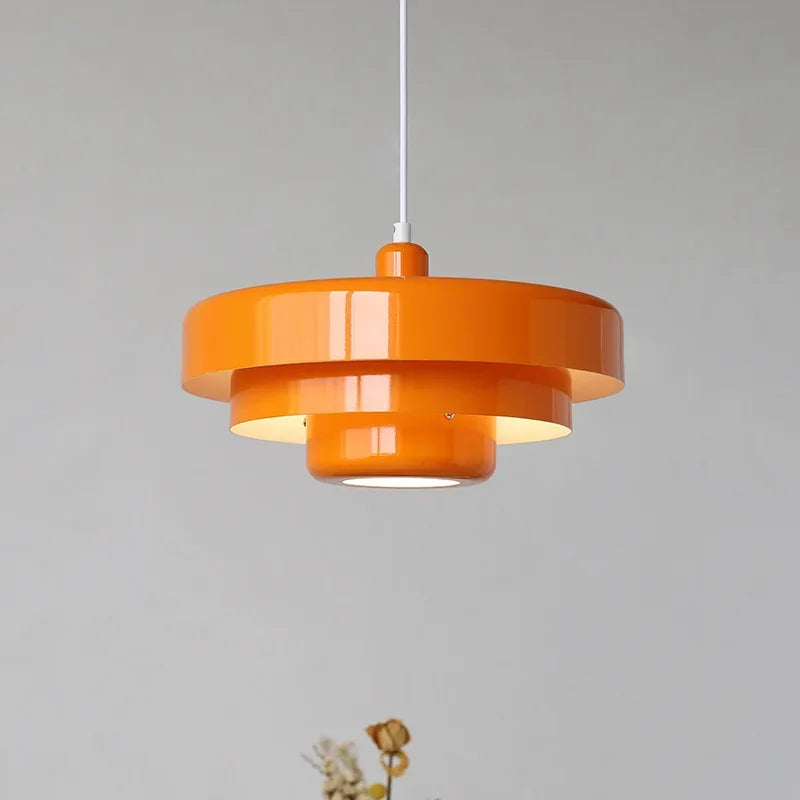 Bold Retro Orange Ceiling Chandelier, for restaurants, cafés and dining rooms, for restaurant, retro orange glass shade