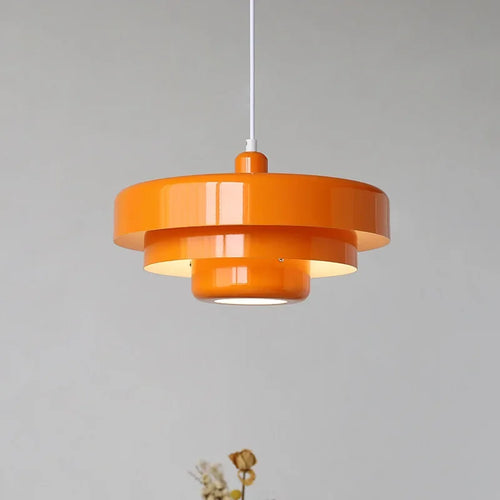 Bold Retro Orange Ceiling Chandelier, for restaurants, cafés and dining rooms, for restaurant, retro orange glass shade