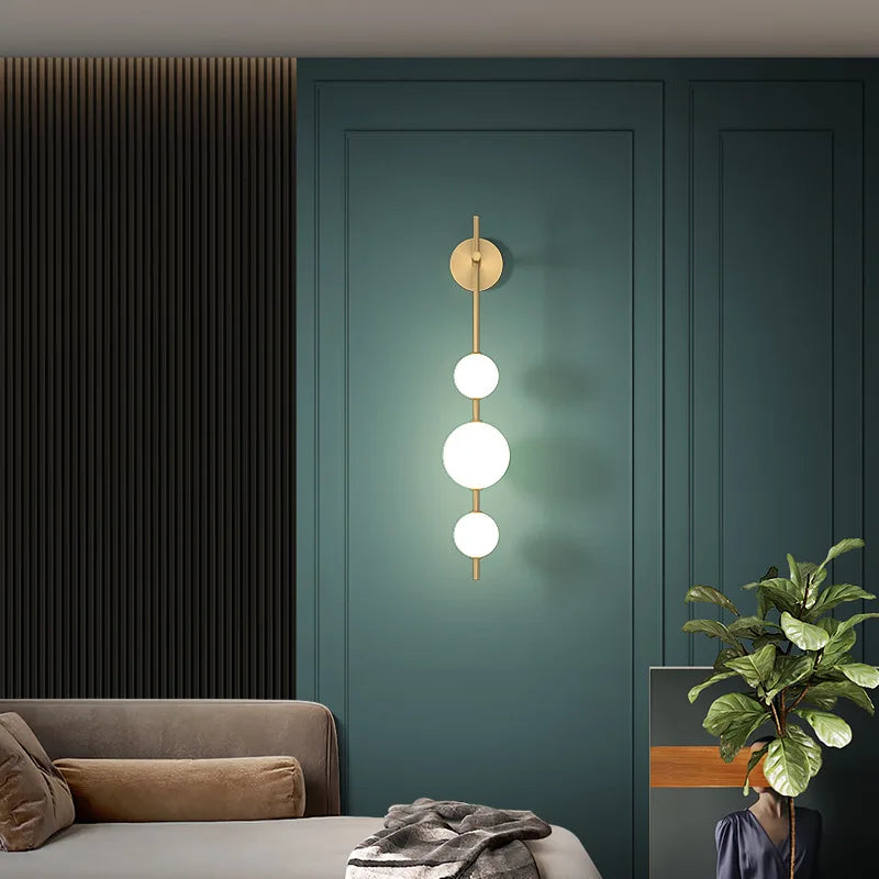 Sculptural Vertical Globe Wall Sconce, for living rooms and bedrooms, for living room, 15x65cm or 15x85cm profile