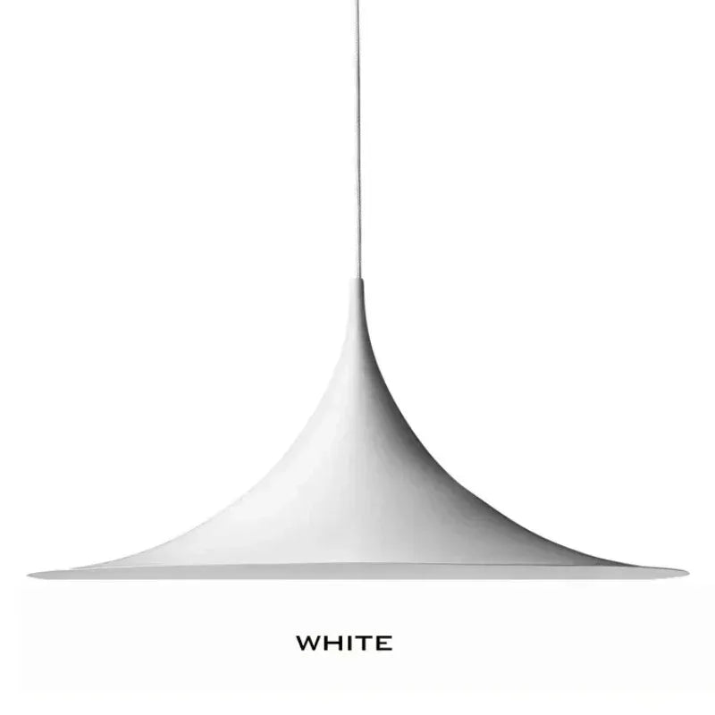 Designer Pendant, for dining tables and bar counters, a pared-back designer silhouette, for dining room, pared-back designer shade