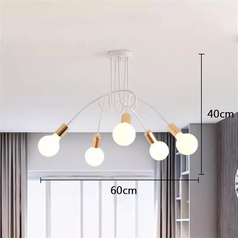 Elegant Multi-Head Ceiling Chandelier, for living rooms, bedrooms and restaurants, for living room, 3-head or 5-head configuration