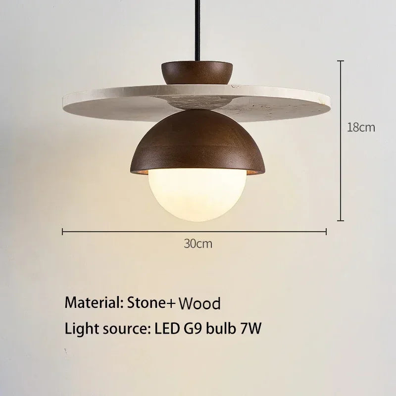 Warm Natural Wood Chandelier, for dining rooms and bedside settings, a natural or walnut wood-tone frame, for study, walnut or natural wood finish