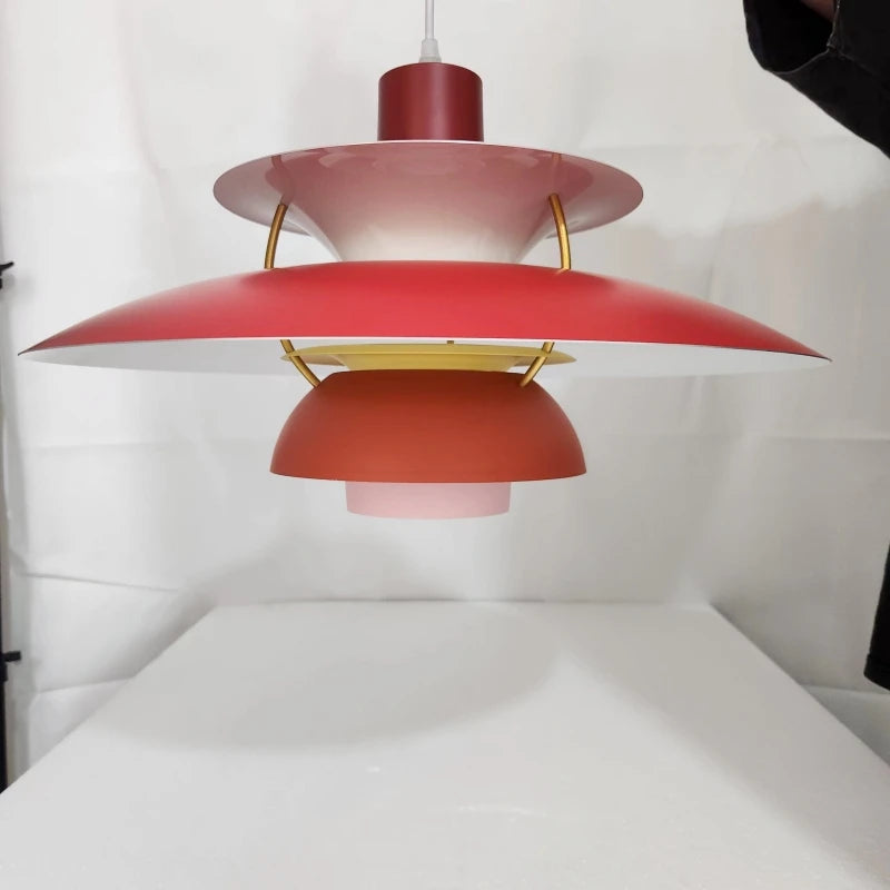 Playful Colourful Umbrella Chandelier, for dining rooms and kitchens, a layered umbrella-shade silhouette, for dining room, umbrella-tiered shade
