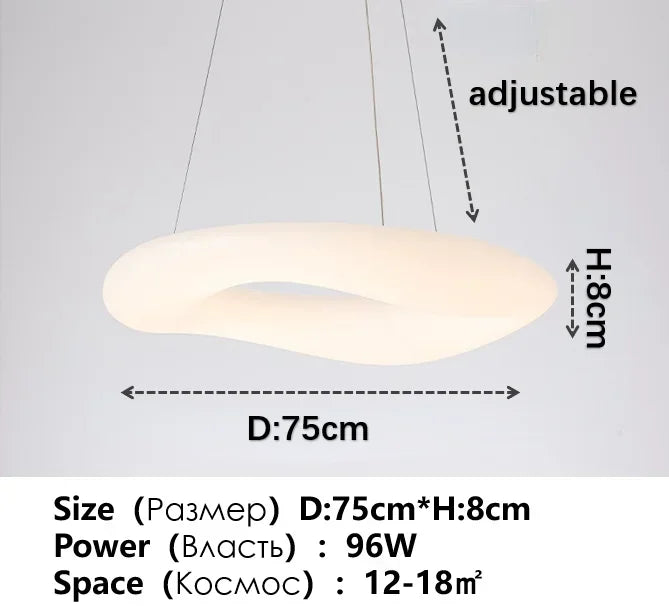 Product photo of the white circular led ceiling light or pendant.