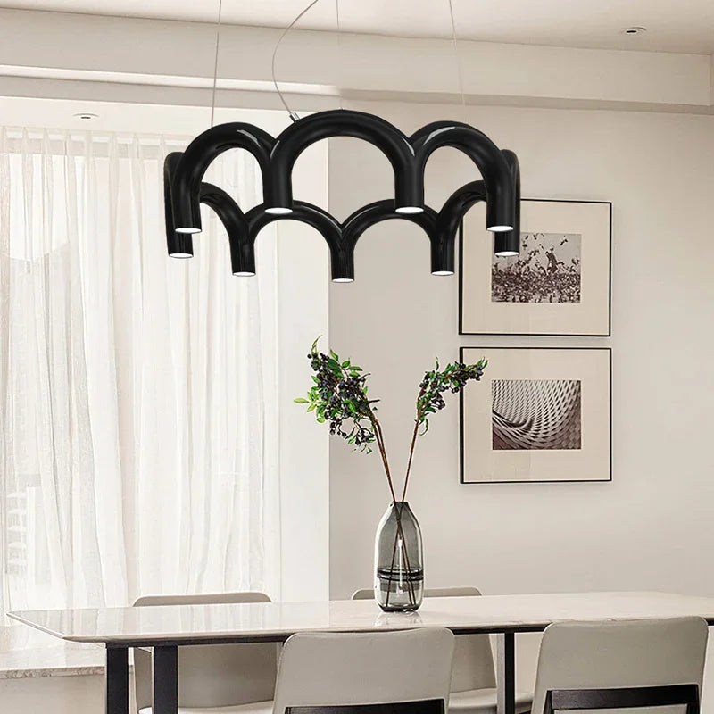 Product photo of the arched pendant light.