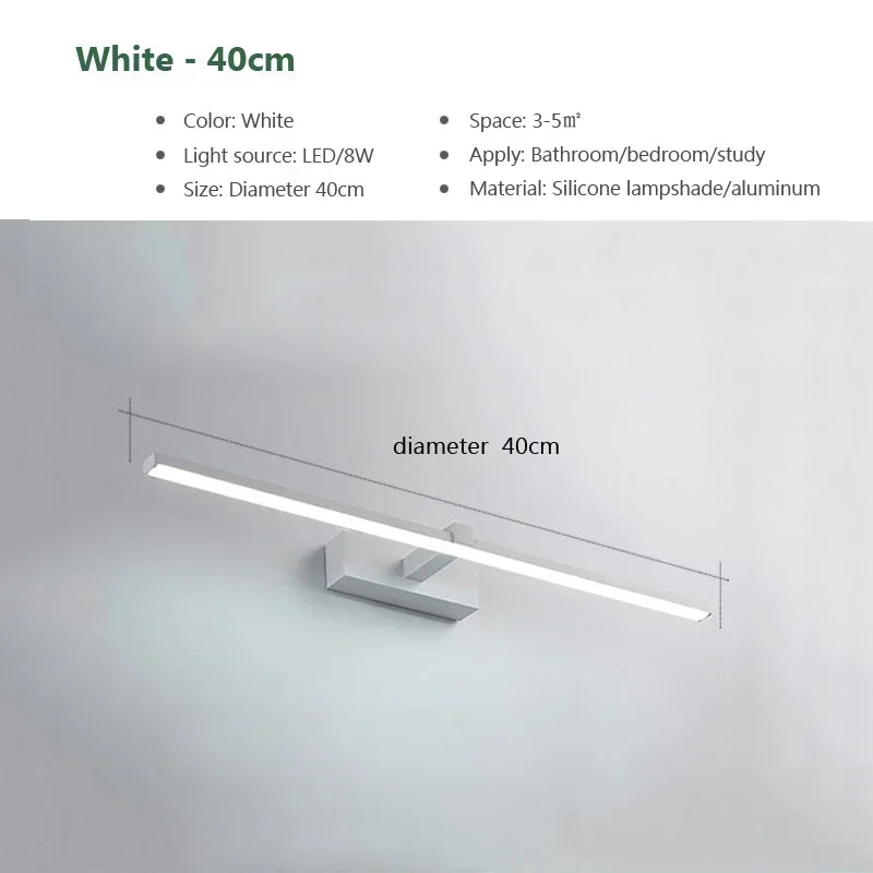 Versatile Tri-Colour Bathroom Sconce, for bathrooms and bath mirrors, three switchable colour temperatures, for bathroom, tri-colour switching