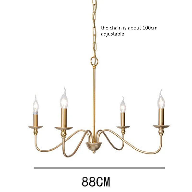 Candle Chandelier with Sweeping Curved Arms in Black or Gold