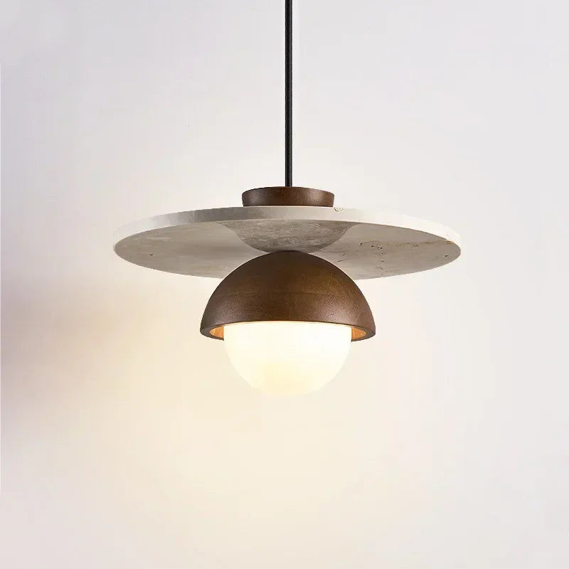 Warm Natural Wood Chandelier, for dining rooms and bedside settings, a natural or walnut wood-tone frame, for study, walnut or natural wood finish